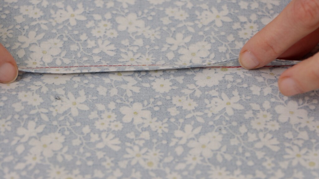 French seam from both right and wrong sides, showing completely enclosed raw edges